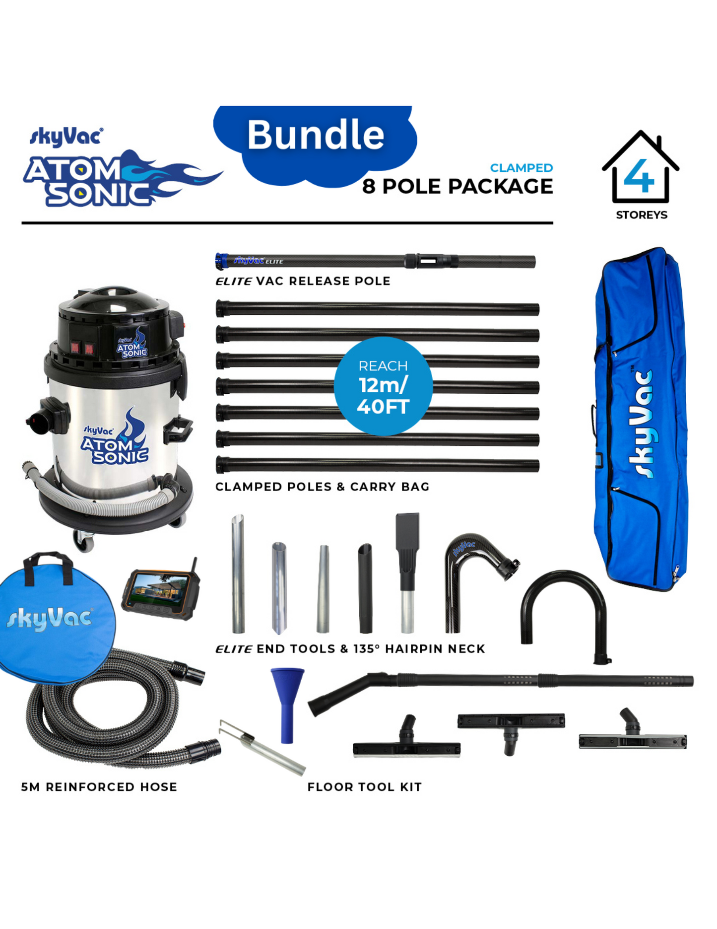 Aspirateur de gouttière SkyVac® Sonic Atom Pack le plus populaire