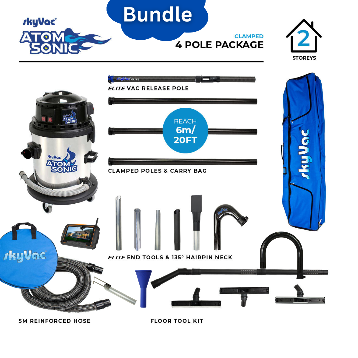 Aspirateur de gouttière SkyVac® Sonic Atom Pack le plus populaire