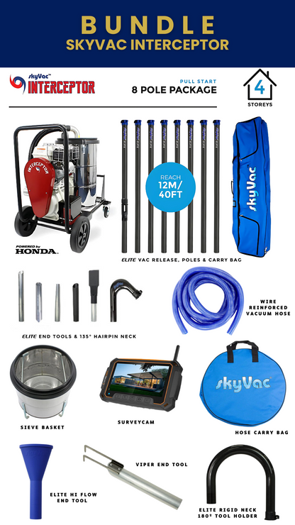 SkyVac® Interceptor Gutter Vacuum Most Popular Bundle