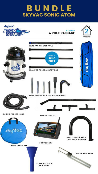 SkyVac® Sonic Atom Gutter Vacuum Most Popular Bundle