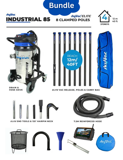 SkyVac® 85 Gutter Cleaning Vacuum Most Popular Bundle